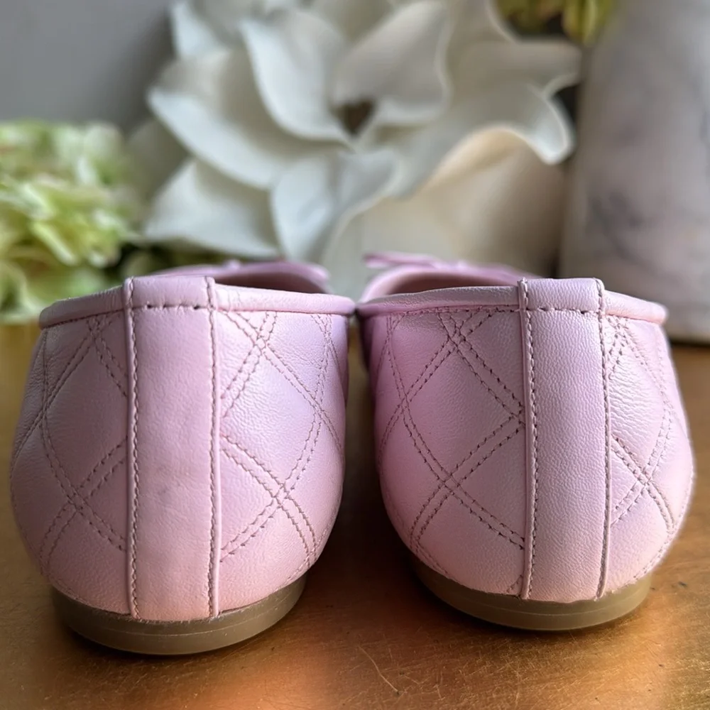 Delman Willa Quilted Ballet Flat in Pink Leather - Picture 5 of 16